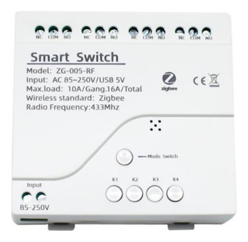 Conmutador Inteligente Zigbee3.0 Tuya Wifi 220v3 4 Canales C