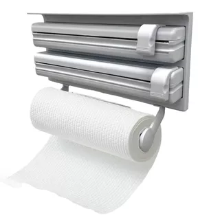 Dispensador Triple De Papel Para Cocina, Playo Y Aluminio Despachador 3 En 1 Blanco