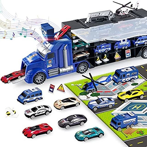 18pcs Transport Car Carrier Truck Toy For Boys And Girls ,d
