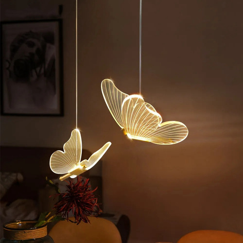 Lámpara Colgante Led Con Forma De Mariposa, Lámpara Nórdica