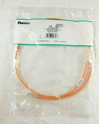 Utp28x3or Panduit 3 Ft Patchcord, Tx6a-28, Category 6a P Vva