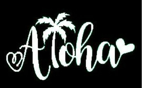 Aloha Negro Vinilo De La Etiqueta Engomada | Coches Camiones