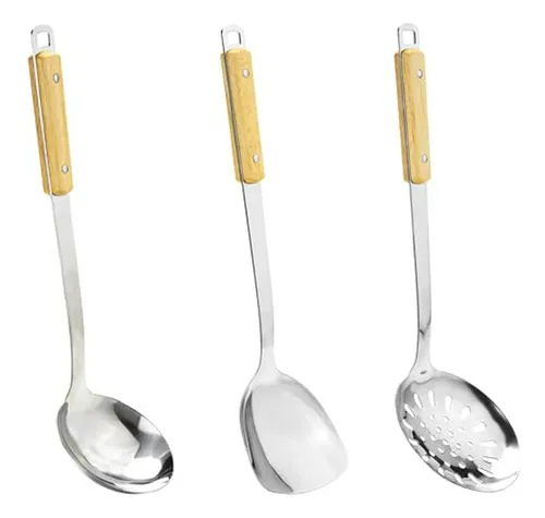 Set De Utensilios De Cocina De Acero Inoxidable Para Wok - 3