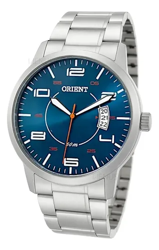Relógio Orient Masculino Mbss1381 D2sx Prata Azul Aço
