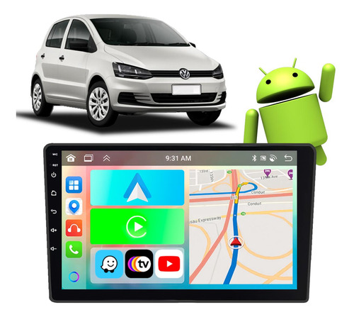 Kit Multimidia 9p Carplay Vw Fox 16 17 18 19 20 21 + Camera