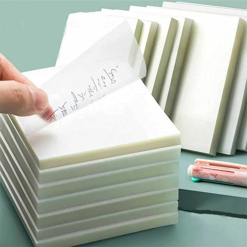 100 Folhas Post It Adesivo Transparente Bloco P/ Estudo