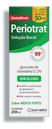 Periotrat Enxaguante Bucal Sem Álcool 250ml Menta Forte