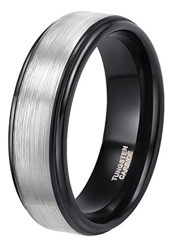 8mm Anillos De Tungsteno Para Hombres Negro Tamaño Compromis