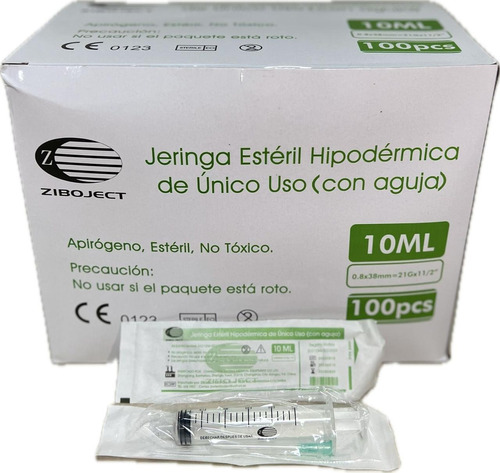 Jeringa 10ml 21gx11/2 (3partes L.lock) Caja X100 Unds