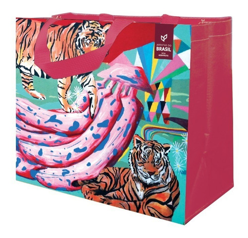 Imagem 5 de 5 de Sacola Retornável De Ráfia (ecobag) 100pc Artistas Do Brasil