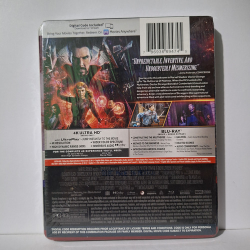 Doctor Strange 2 4k + Bluray Walmart Slipcover Edition + Pin