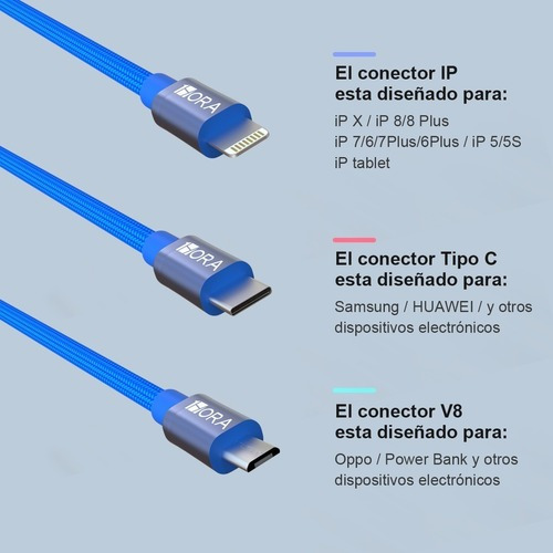 1hora Cab236 Usb Micro Usb V8 Negro Negro