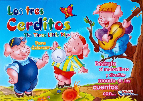 Los 3 Cerditos Cuento Infantil Para Colorear Español Ingles