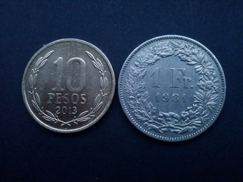 Moneda Suiza 1 Franco Níquel Sin Ceca 1981 (c23)