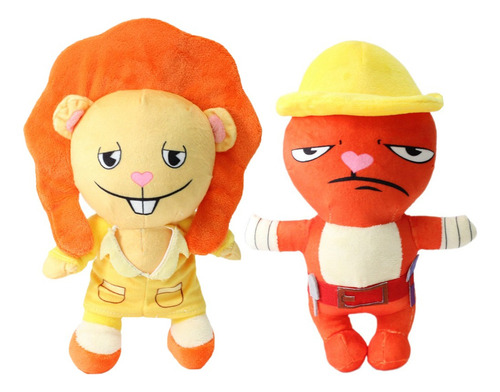 2pcs/set Happy Tree Friends Disco Bear Beaver Peluche Muñeca