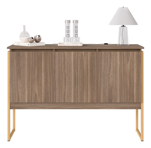 Buffet Elegante Com 3 Portas Turim Affara Dourado