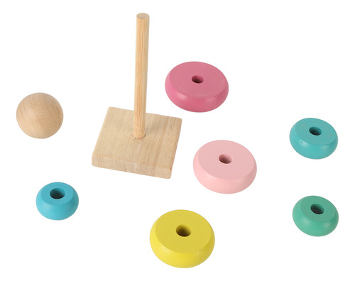 Juguete Apilable De Madera, Círculo Apilado, Educativo, Colo