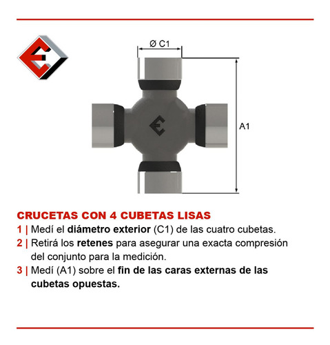 Imagen 2 de 4 de Cruceta Ø27 X 81.75 Agrícola-cardan K-521 A Rodillos