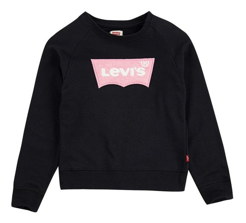 Polerón Levi's Bebé Niña Negro Con Logo Rosa Y Blanco