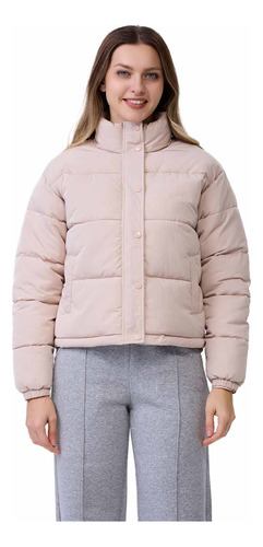 Parka Mujer Puffa Ajustable Cintura Beige Fashion's Park