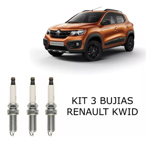 Kit De 3 Bujias Champion Renault Kwid 3cil 1.0l 2019-2020