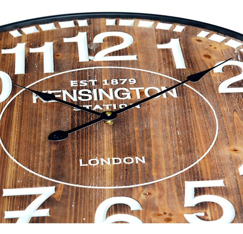 Reloj De Pared San Miguel Decoracion Blanco Y Madera Ø27.3cm