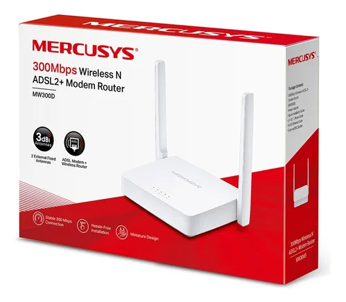 comprar Modem Adsl2+ Router Wifi N 300mbps Aba Cantv Mercusys Mw300d