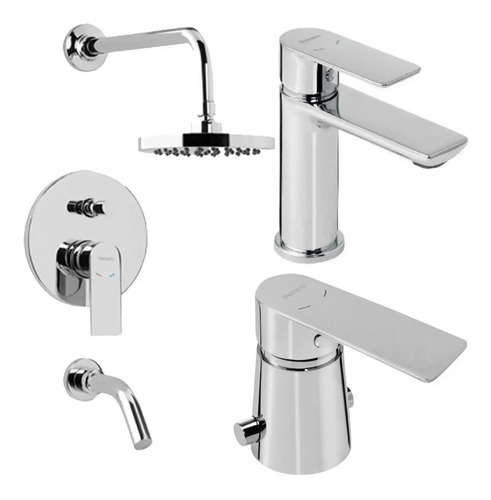 Juego Griferia Peirano Monocomando Vera Lav+bidet+ducha