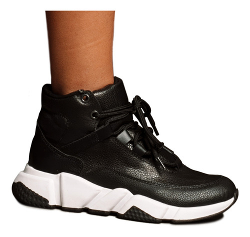 Zapatillas Mujer Urbanas Cuero Suela Goma Botas Moda Karol