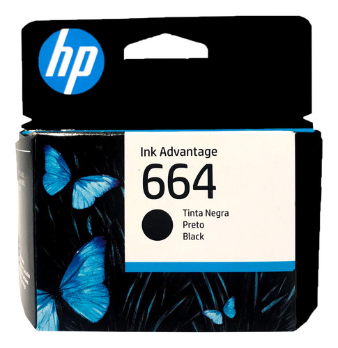 Cartucho De Tinta Hp 664 Negra, Original, 1 Pza.