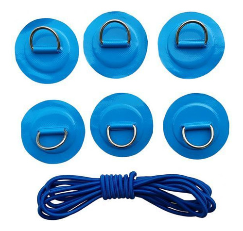 2 X 6pcs Inflable Kayak D-ring Patch Y Cordón De Choque