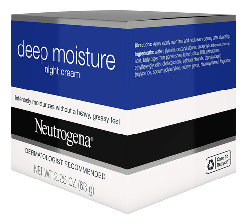 Crema De Noche Neutrogena Deep Moisture Con Glicerina Y Vita