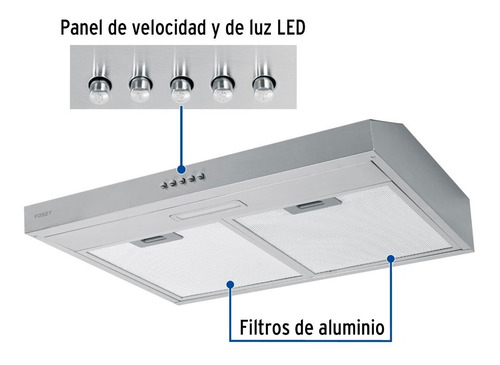 Campana Extractora Acero Inoxidable Foset 60 Cm Came-60