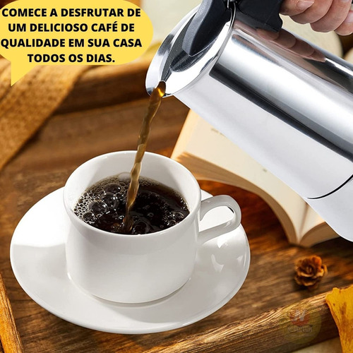 Cafeteira Italiana Inox Premium 6 Xicaras Melhor Cafeteira