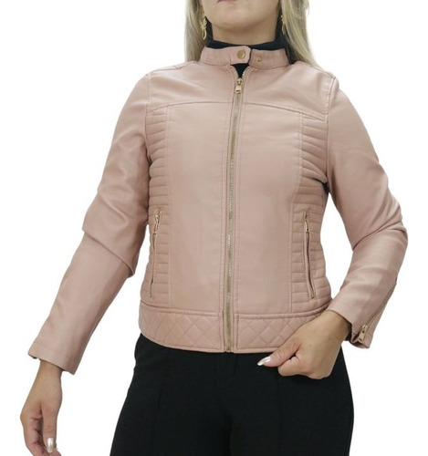 Jaqueta Feminina Couro Ecológico Perfect Moto Estilo Moda