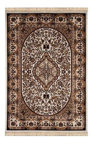 Tapete Tabriz Indiano 250x380cm 2,50x3,80m Tipo Belga Persa Cor Palha Desenho do tecido Clássico