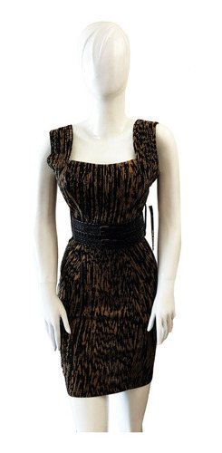 Xoxo Vestido Animal Print Talla Small Color Beige Con Negro