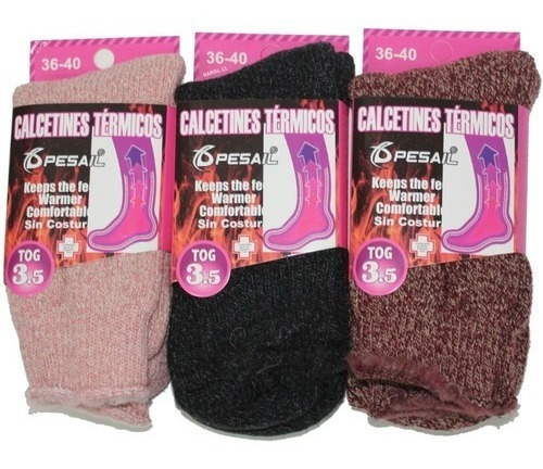 X6 Calcetines Gruesos Ultra Térmicos Para Mujer - Sixpack