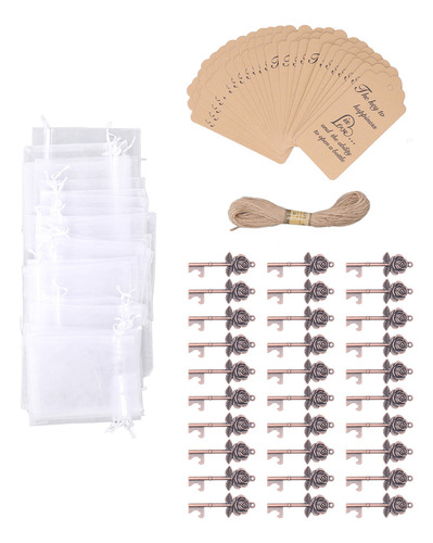 Abridor De Botellas Vintage Con Forma De Llave, 30 Unidades,