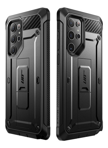 Imagen 2 de 3 de Funda Supcase Unicorn Beetle PRO black con diseño liso para Samsung Galaxy S22 Ultra por 1 unidad