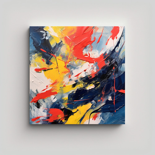 60x60cm Arte Abstracto Emocional En Canva Impreso Intenso