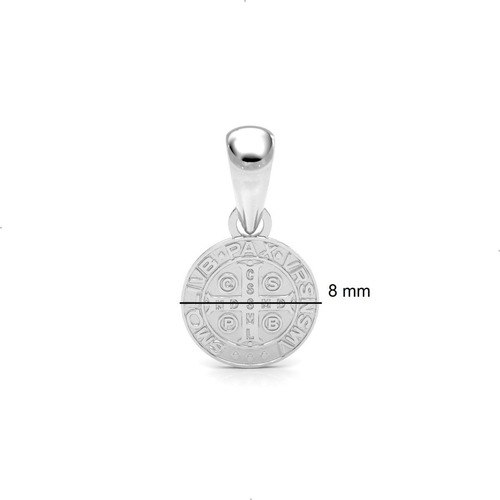 Imagen 3 de 10 de Dije Medalla San Benito De Plata 925 Mini 8mm Agálea