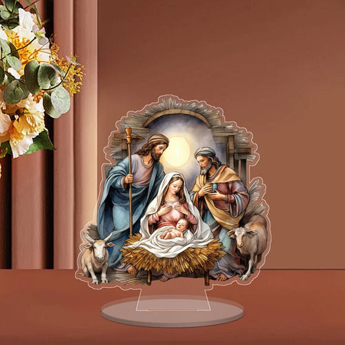 Letrero Acrílico De Natividad, Decoración Navideña