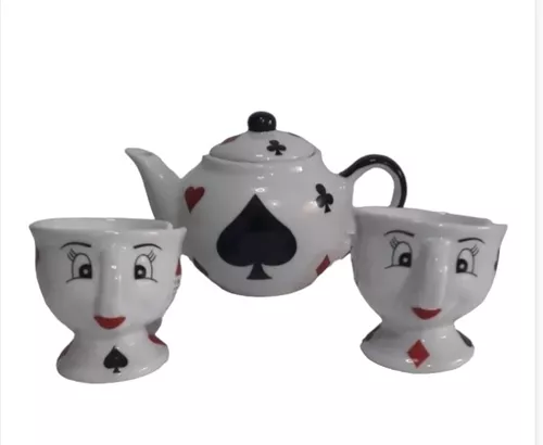 Conjunto de xícaras e bule de porcelana para chá ou café 13 peças