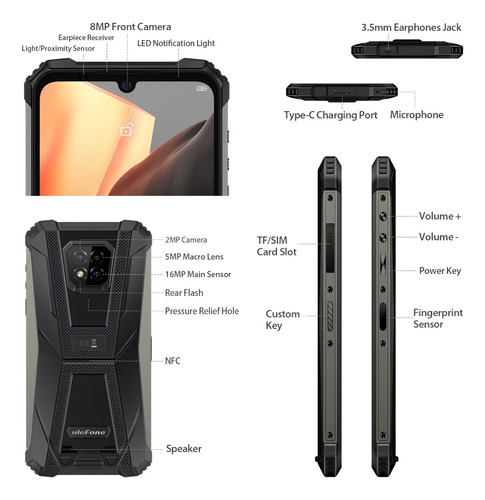 Ulefone Armor 8 Pro Dual SIM 128 GB negro 6 GB RAM - Bueno (Reacondicionado)