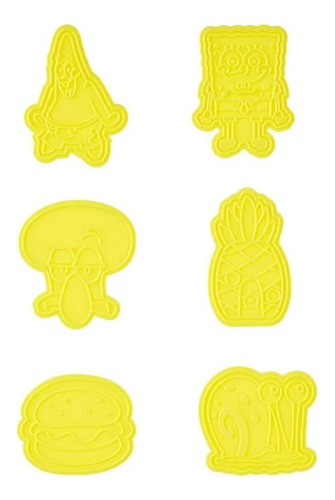 Cortadores De Galletas Nickelodeon Bob Esponja 6 Figuras Color Amarillo