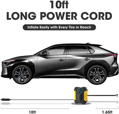Imagen 4 de 8 de Compresor De Aire Digital Para Coche Auto, Bomba Infladora
