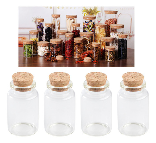 Frascos De Vidrio For Especias De 120 Ml Con Tapa De Corcho