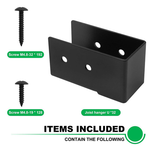 4 Pieces Concealed Joist Hanger Iron Outdoor Concealed