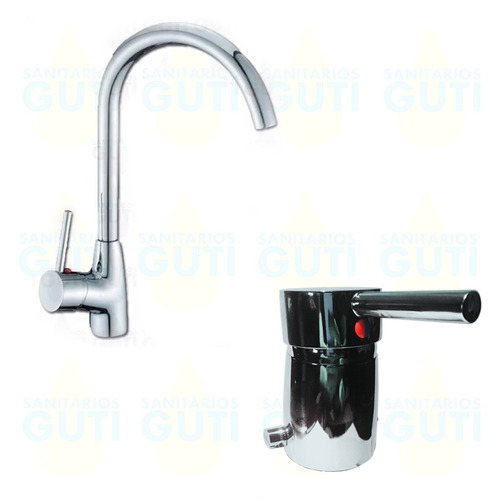 Juego Griferia Baño Tempest Bide C/ Transf Cocina Pico Cisne